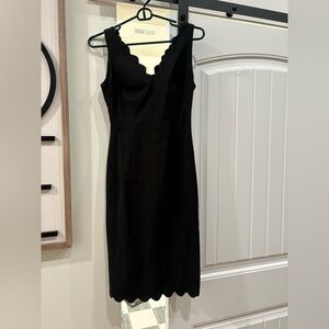 Banana Republic Black Scalloped Dress